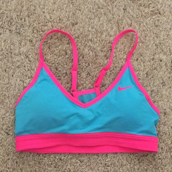 neon blue sports bra